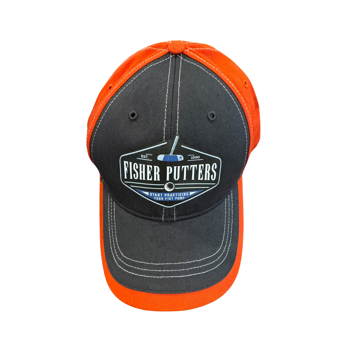 Fisher Putters Hat Orange and Black