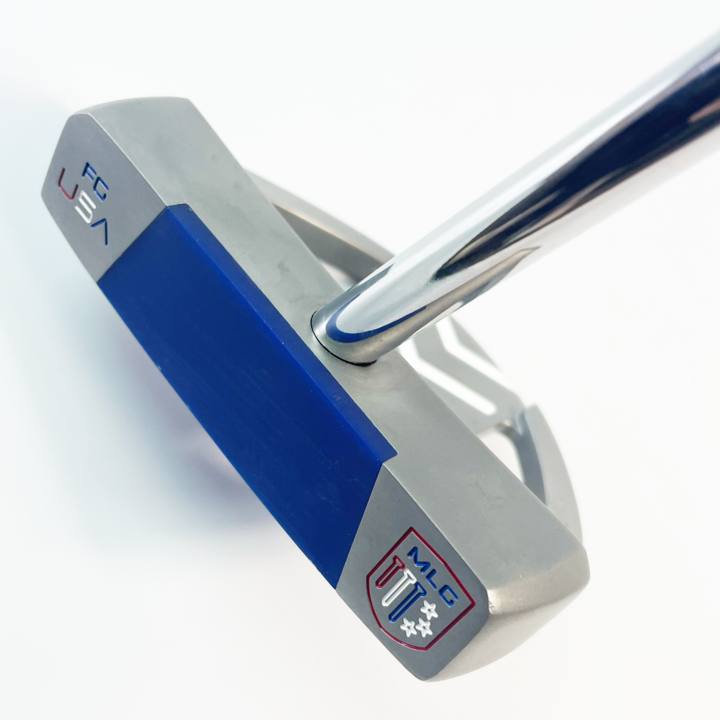 Detailed view of the KevFlex insert in the Edge Series ES1 center shafted mallet putter for better distance control.