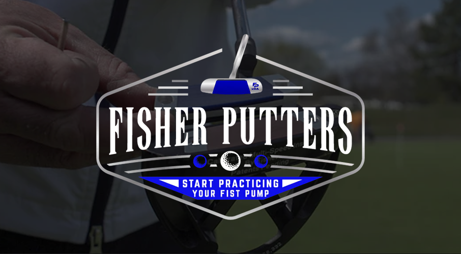 Fisher Putters logo representing high-quality center shaft putters and innovative golf equipment.